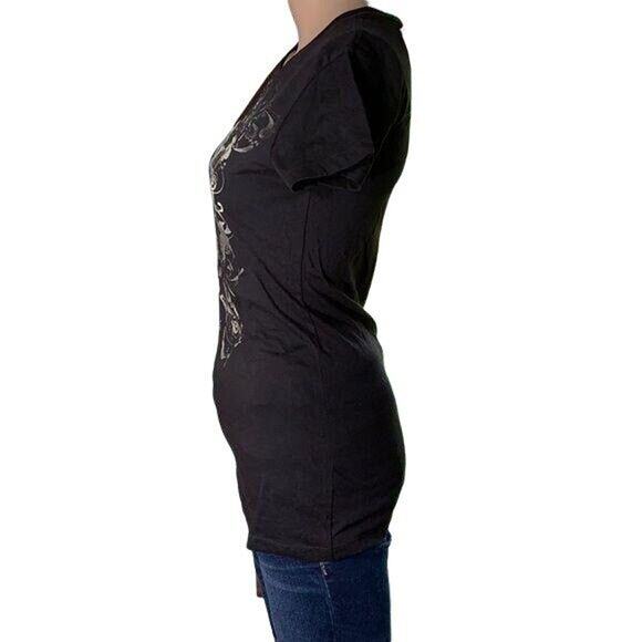 Duck Dynasty Womens T Shirt Slim Fit Short Sleeve Graphic Print Black Medium - Picture 3 of 7